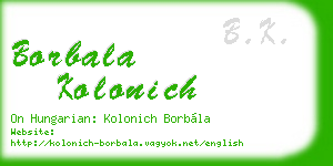 borbala kolonich business card